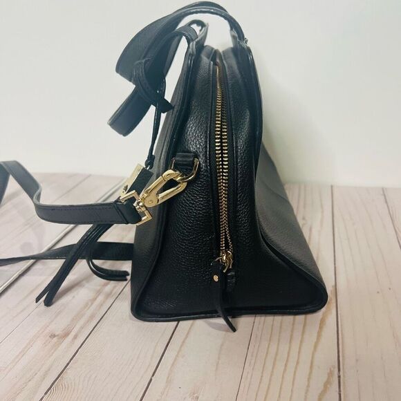 Kate Spade Grey Street Dominique Black Leather Satchel Purse Gold Hardware Tasse - Picture 9 of 15